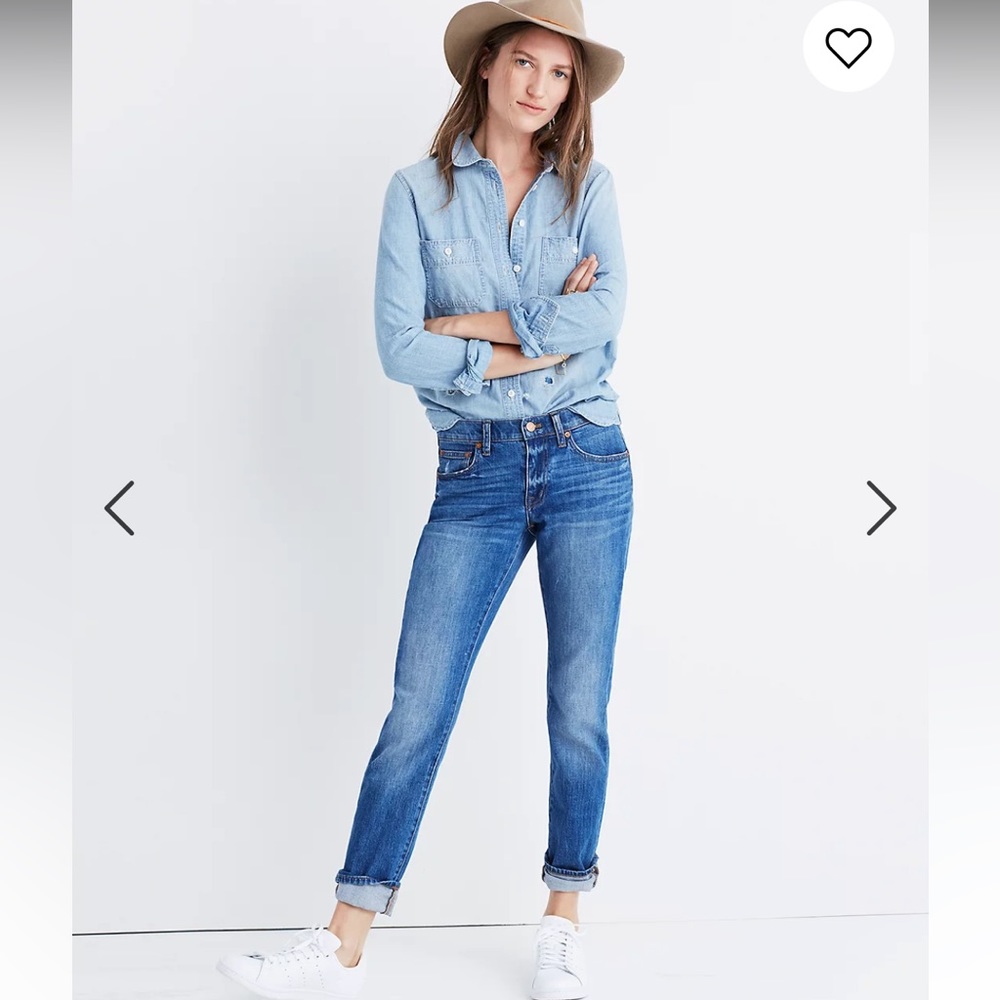 Madewell Slim Boyjean Medium Wash Straight Leg Jeans